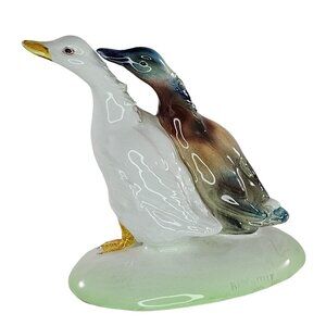 Vintage Guido Cacciapuoti Ceramic Duck Figurine Goose In Love Italy *Chipped